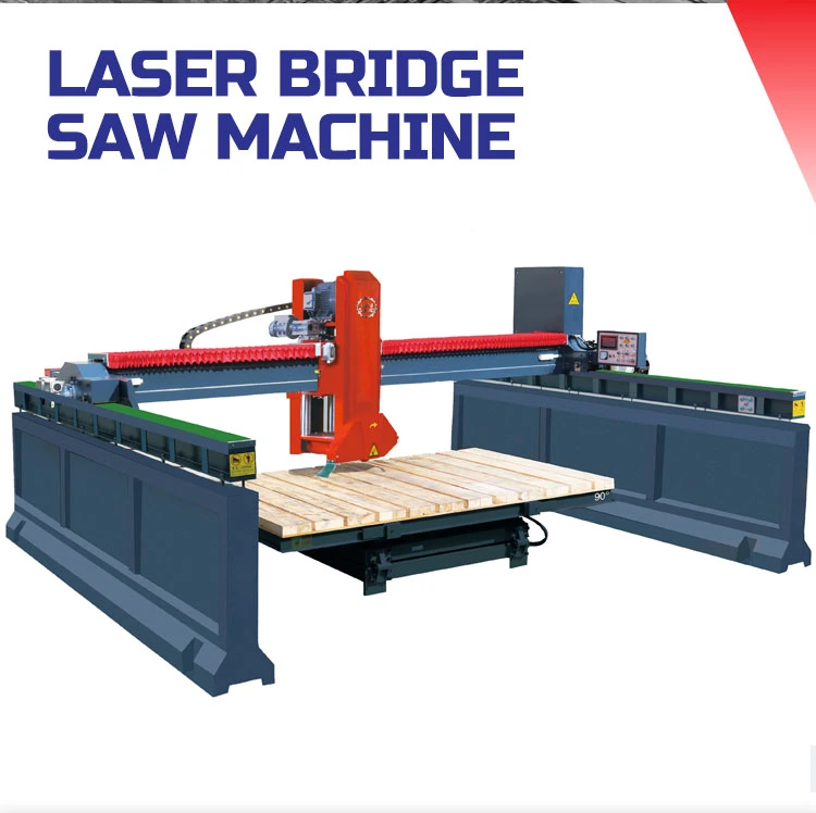 Laser Bridge Saw Machine 3 Axis Infrared Bridge Saw Tile Cutter Granite Marble Quartz Slab Laser CNC Stone Cutting Machine