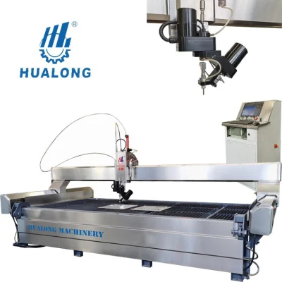 Hualong Stone Machinery Waterjet Tile Steel Glass 5 Axes CNC Machine de découpe au jet d'eau pour granit et marbre